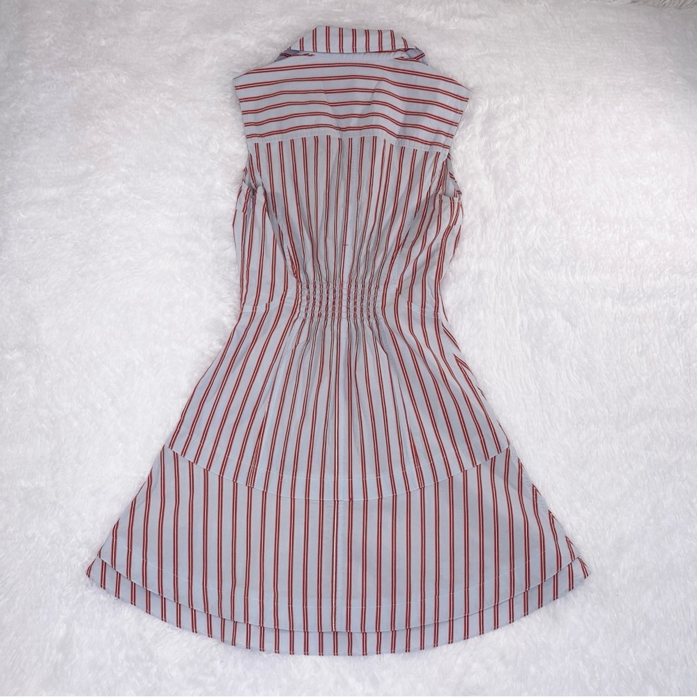 Derek Lam 10 Crosby Shirt Dress Sz 4‎ Striped Satina Preppy Academia - Picture 4 of 12